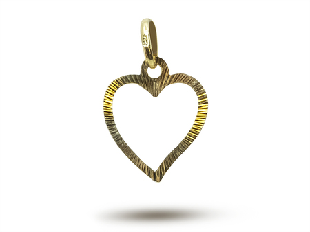 Oboustranné srdce - přívěsek ze žlutého zlata 7