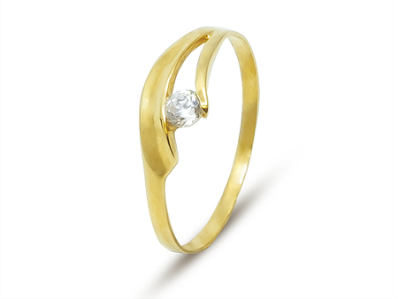 Jemný zásnubní prsten ze žlutého zlata 11