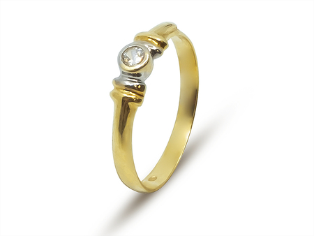 Zásnubní prsten ze žlutého zlata 14