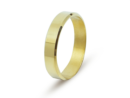 Snubní prsten ze žlutého zlata se zkosenými hranami 2
