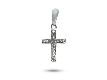 Křížek osázený zirkony - přívěsek ze stříbra 5