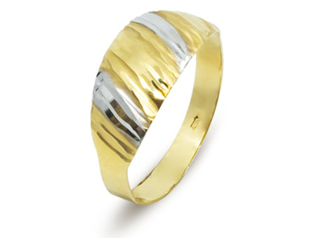 Prsten z bílého zlata s probrusy a dobarvením 25