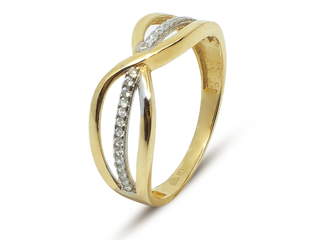 Prsten ze žlutého zlata ve tvaru osmičky 19