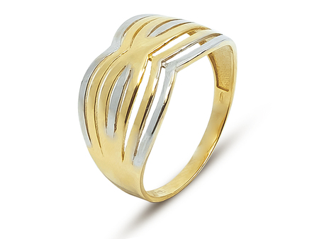 Výrazný, široký prsten ze žlutého zlata 14