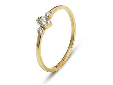 Drobný prsten ze žlutého zlata 18