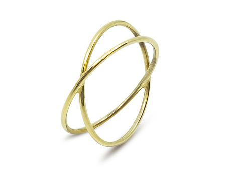 Prsten z dvou tenkých kroužků ze žlutého zlata 8