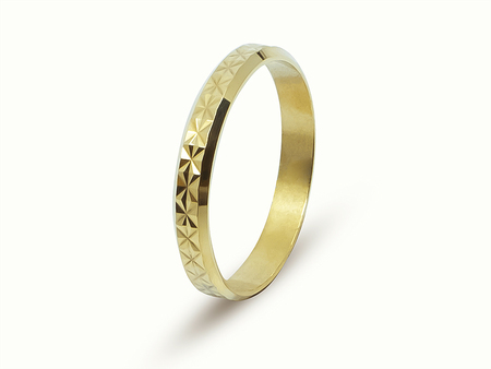 Snubní prsten ze žlutého zlata s diamantovým probrusem 4