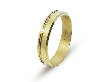 Snubní prsten s liniemi ze žlutého zlata 7