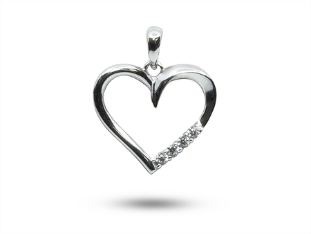 Srdce s malou řadou zirkonů - přívěsek ze stříbra 2