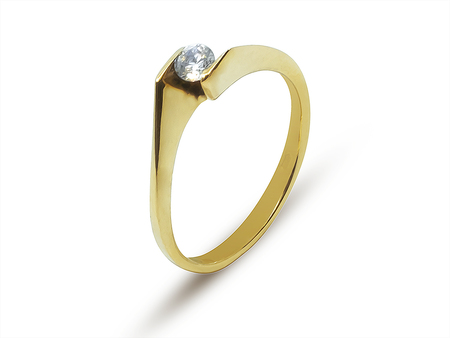 Jemný atypický zásnubní prsten ze žlutého zlata 8