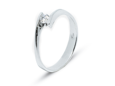 Zásnubní prsten z bílého zlata atypicky doplněný zirkonem 16