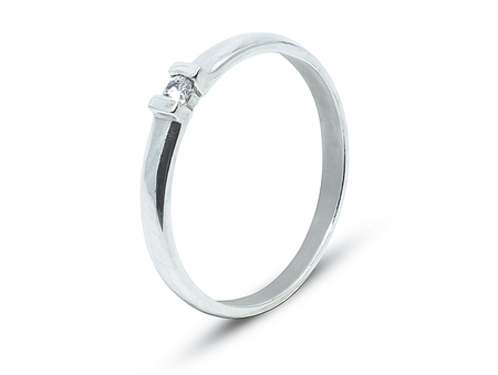 Minimalistický zásnubní prsten z bílého zlata 4