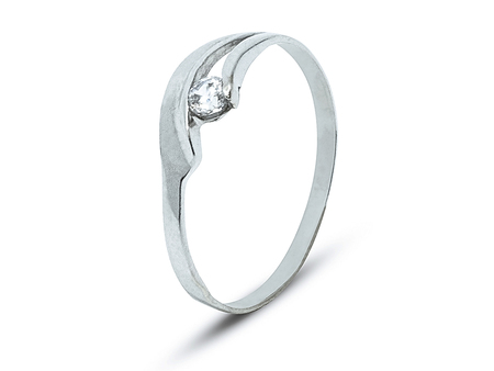 Netradičně tvarovaný zásnubní prsten z bílého zlata 17