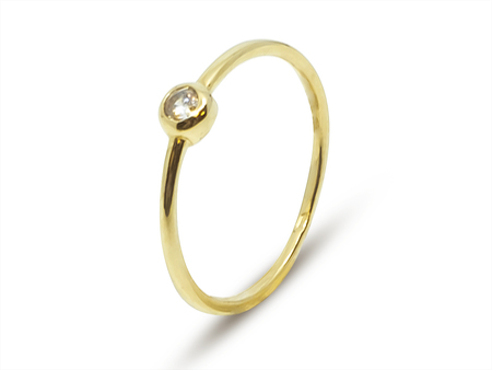 Velmi jemný zásnubní prsten ze žlutého zlata 17