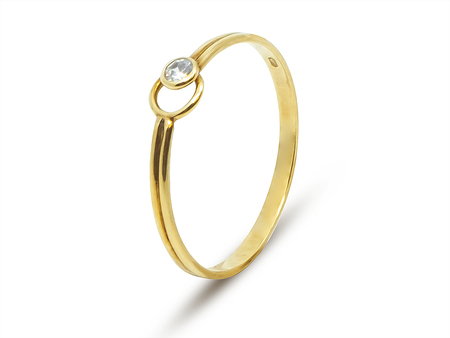 Jemný zásnubní prsten ze žlutého zlata 2