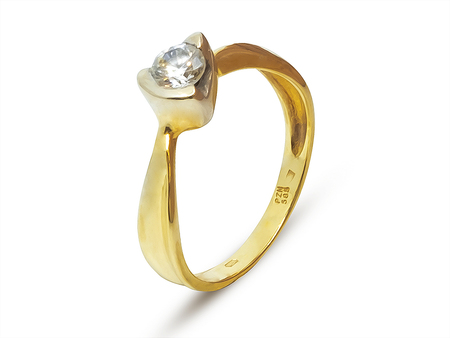 Atypický zásnubní prsten ze žlutého zlata 5