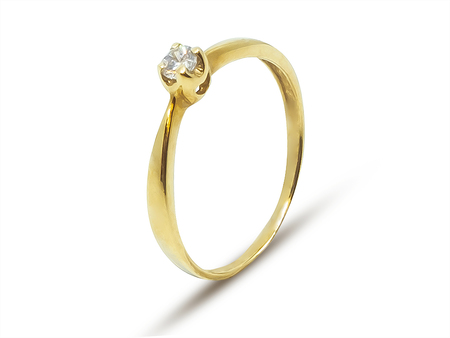Klasický jemný zásnubní prsten ze žlutého zlata 7