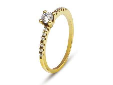 Jemný zásnubní prsten ze žlutého zlata 12