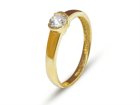 Klasický zásnubní prsten ze žlutého zlata 21