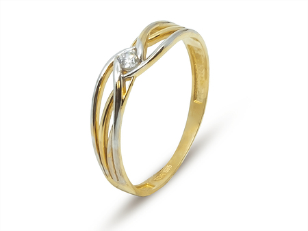 Netradiční zásnubní prsten ze žlutého zlata 13