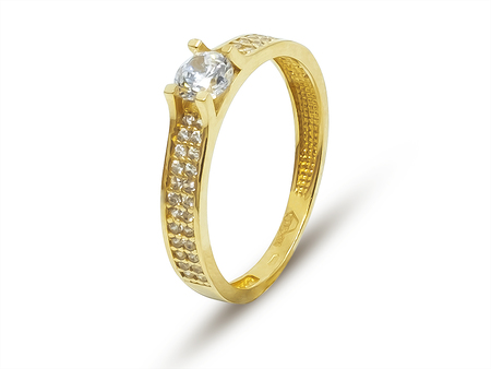Oblíbený zásnubní prsten ze žlutého zlata 16